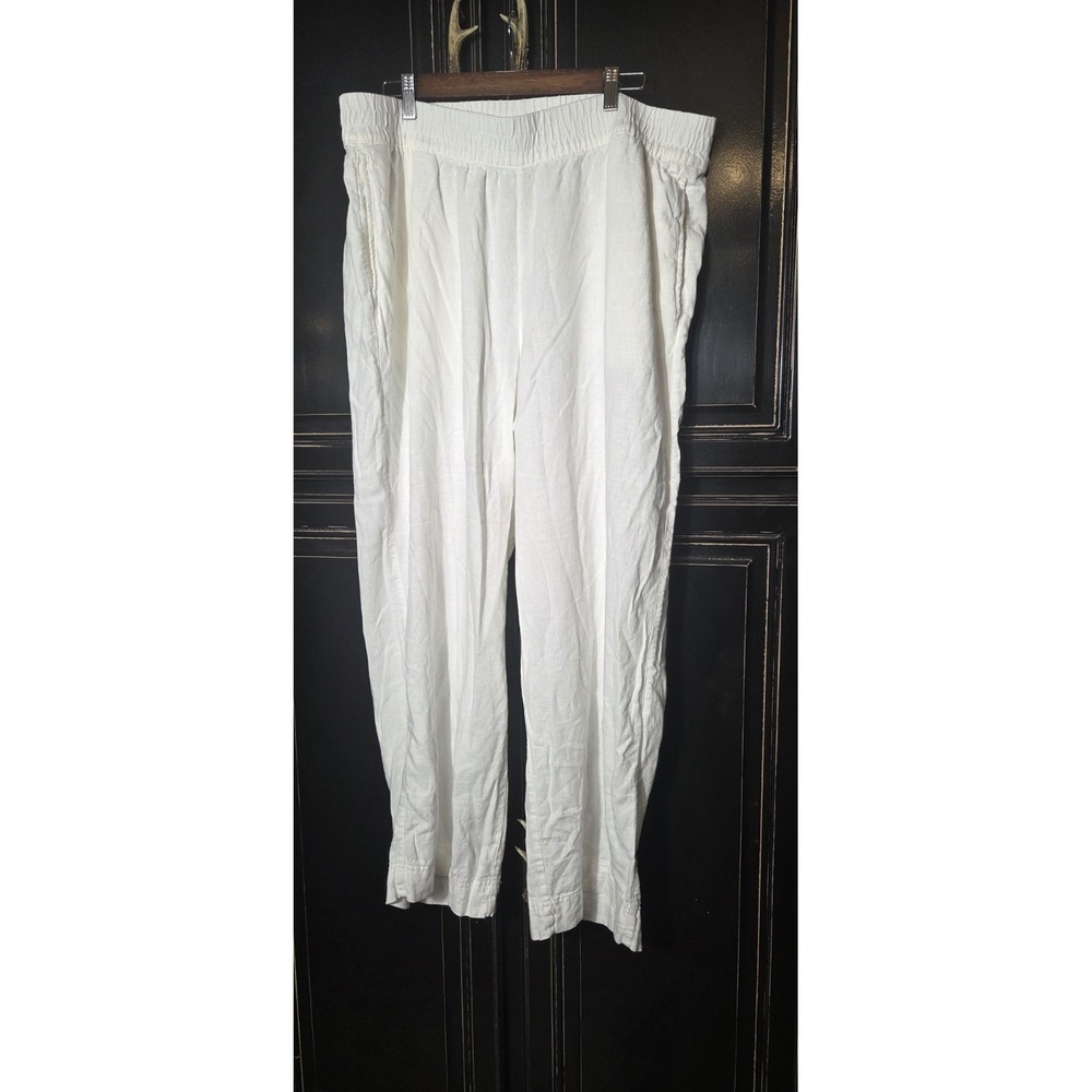 Old Navy XL Wide-leg High Rise Linen Blend White Pant, Summer, Beach, Vacation